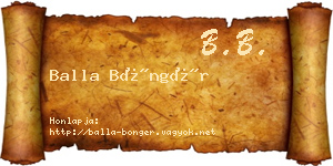 Balla Böngér névjegykártya